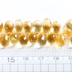 宝石質 ドロップカットブリオレットカット ゴールデンシトリン（2粒) 大粒 11～13ｍｍ 104 3枚目の画像