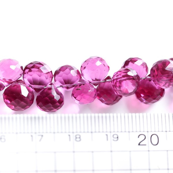 宝石質 オニオンブリオレットカット ローズピンク色石英/クォーツ （2粒)8～8.5mm 205 3枚目の画像
