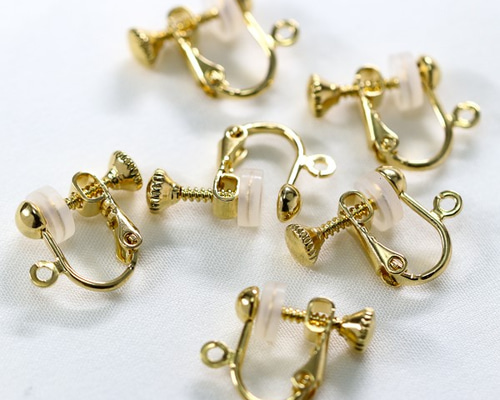 ジルコニア ネジバネ式イヤリング（カン付き）本ロジウムメッキ ジルコニア ネジバネ式イヤリング（カン付き）本ロジウムメッキ