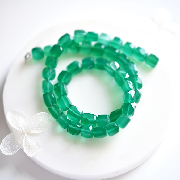 キューブカルセドニー＆ブルーカラーオパール ブレスレット ✨シー