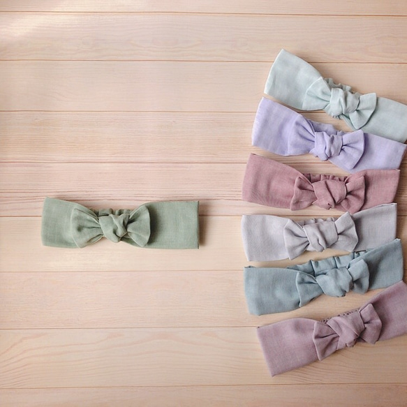 ribbon headband［smoky green］ 1枚目の画像