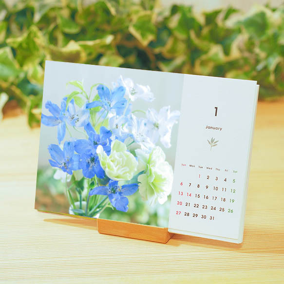 オリジナル風景花写真 卓上カレンダー2026C ポストカードサイズ 月曜