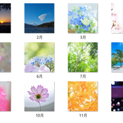 オリジナル風景花写真 卓上カレンダー2024Ｃ ポストカードサイズ 4月始まり 月曜始まりも可 2枚目の画像
