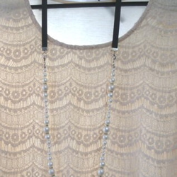 Soldフェア♡２WAY♥コットンパール風ビーズのネックレス(白) 2枚目の画像