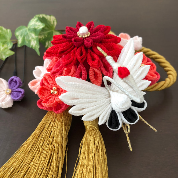 和装ブライダル/成人式/卒業式 鶴の髪飾り 4枚目の画像