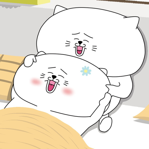 ベッドでくつろぐ猫男女(A4サイズ) 額縁なし イラスト