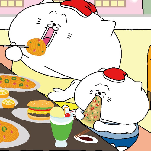 クリスマスパーティーをする猫達(A4サイズ) 額縁なし イラスト クリスマスパーティーをする猫達(A4サイズ) 額縁なし イラスト