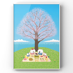 丘の上の一本の桜」アクリル画 原画 キャンバス SSMサイズ 風景