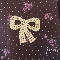 ドットとピンク小花柄つぼみ袖カットソー　チョコブラウン　１００ 3枚目の画像