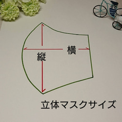 刺繡入り マスク(シワ加工生地)  ノーズワイヤー入り　ゴムストッパー付き 4枚目の画像