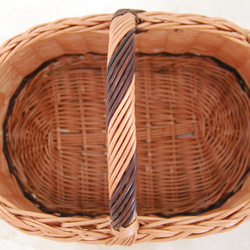 ラタンバスケット ハンドル付き * Vintage wicker willow basket 3枚目の画像