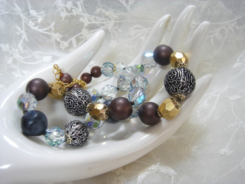 ヴィンテージビーズのクラシカルネックレス＊1点もの