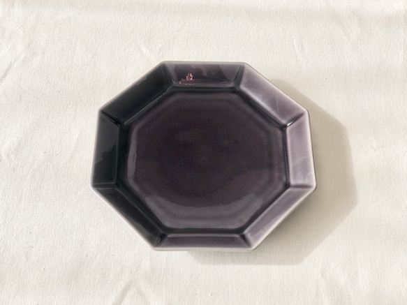 新色【紫苑色】八角皿 箸置きセット 1枚目の画像