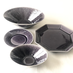 新色【紫苑色】八角皿 箸置きセット 5枚目の画像
