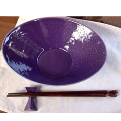 【setomono すみれ色】楕円中鉢 箸置きセット 3枚目の画像