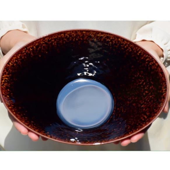 【栗色】楕円中鉢 箸置きセット 2枚目の画像