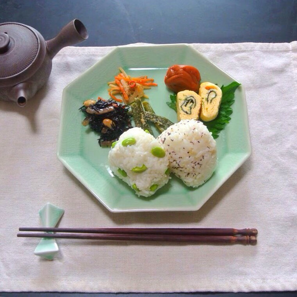 setomono 翡翠色】八角皿 箸置きセット ランチプレート SETOKARA 通販