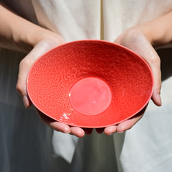 【 setomono 紅絹色 】楕円小鉢 2枚目の画像