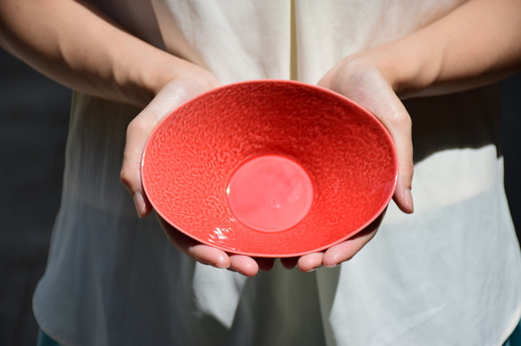 【 setomono 紅絹色 】楕円小鉢 2枚目の画像