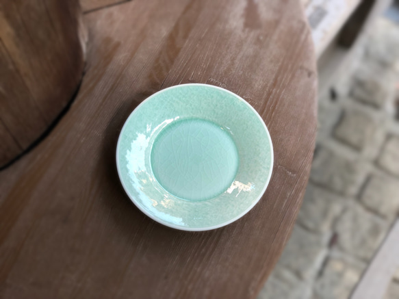 中国古玩　翡翠色吹墨煎茶椀 中国古玩 翡翠色吹墨煎茶椀