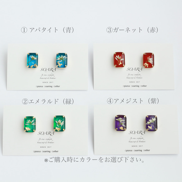 【選べるカラー】ユーフォルビアの耳飾り　ーbotanical jewelry— 3枚目の画像