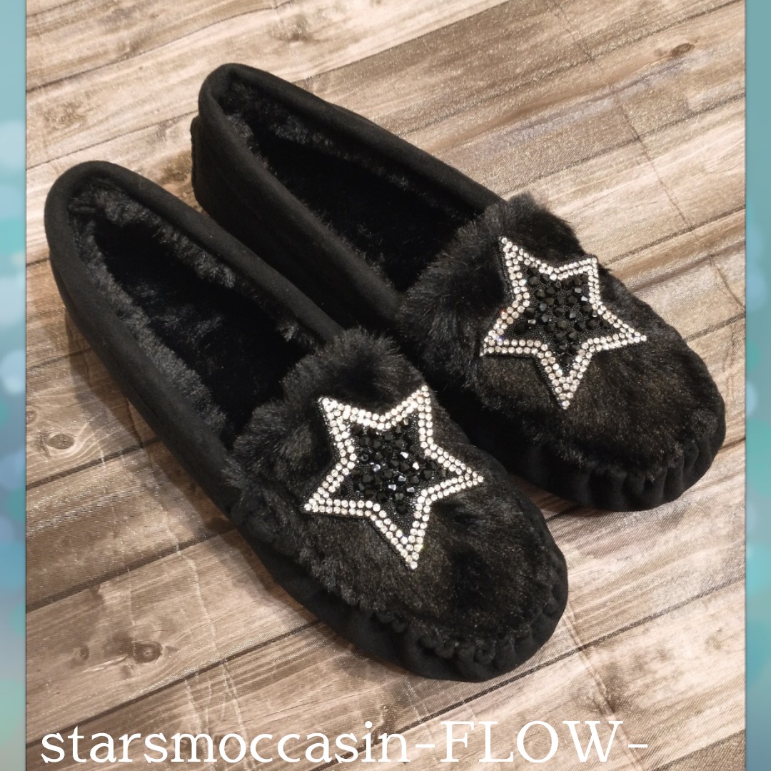 【21.0〜26.5】スター(クロ)ファーモカシン♪/bk