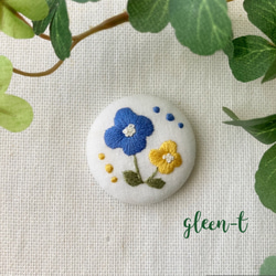 レトロ風花柄刺繍ブローチ(ヘアゴム可) ブローチ gleen-t 通販