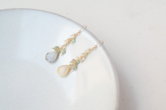 Montana moss agate×Chrysocolla quartz×Freshwater pearl 1枚目の画像