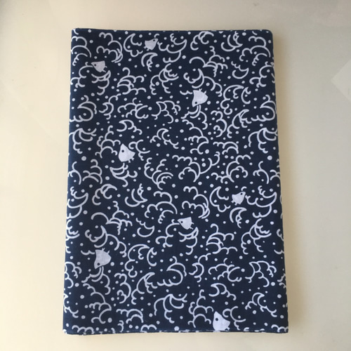 手ぬぐい生地 9m 反物 縁起柄 小紋【波千鳥】綿100% 日本製