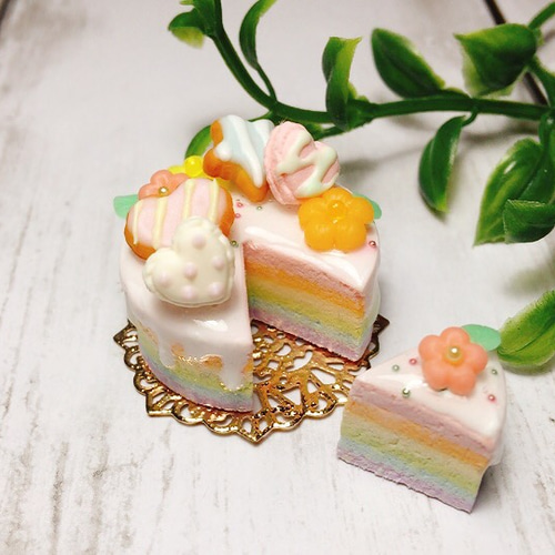 ☆ミニチュア レインボーケーキ☆ その他置物 mi-mama cafe 通販