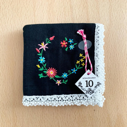 誕生花ダブルガーゼハンカチ1月【ピンク】睦月 January 月花