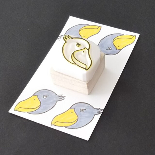 消しゴムはんこ　シマエナガとハシビロコウのValentine Gift 消しゴムはんこシマエナガとハシビロコウのValentine Gift