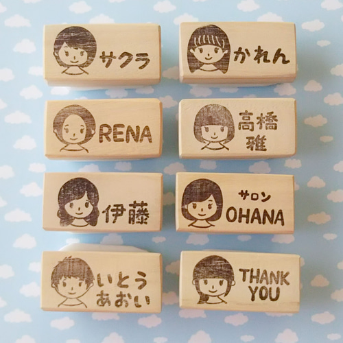消しゴムはんこ。女子はんこ