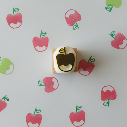 消しゴムはんこNo.87  りんごのお部屋 ミニりんご 消しゴムはんこ はんこ・スタンプ NICOsmile ニコ スマイル