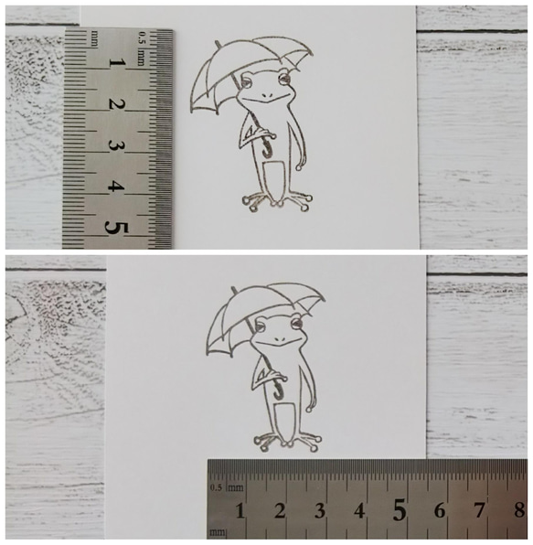 雨の日カエル＊消しゴムはんこ＊ 7枚目の画像