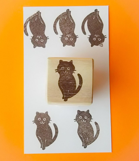 黒猫はんこ　＊消しゴムはんこ＊ 1枚目の画像