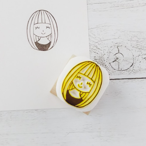 消しゴムはんこ。女子はんこ ニッコリ女の子 消しゴムはんこ はんこ・スタンプ NICOsmile ニコ