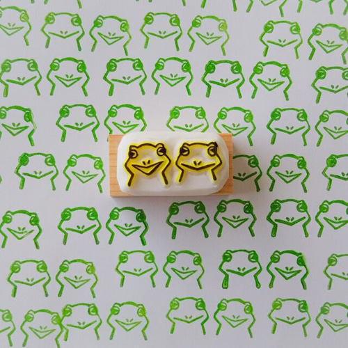 ケロケロ並べて楽しいカエル消しゴムはんこ はんこ・スタンプ