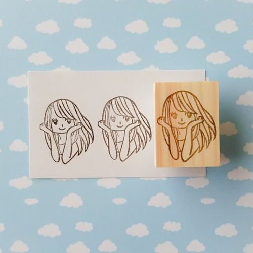 少女漫画 好きが作る女の子ハンコ｢爽やか女子｣消しゴムはんこ はんこ