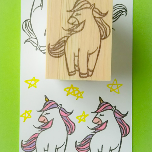 ユニコーン スタンプ 消しゴムはんこ × 消しゴムはんこ＊ユニコーン☆はんこ はんこ・スタンプ Ricky 通販