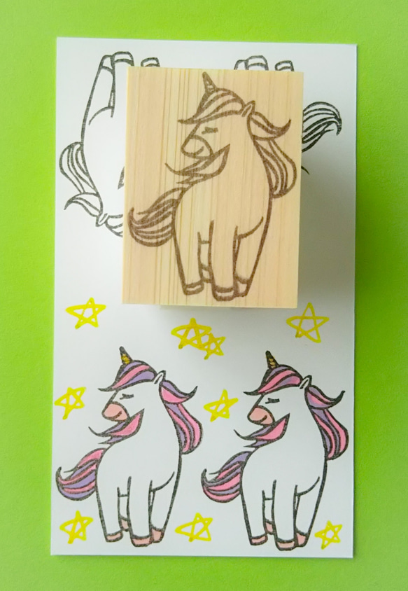 ユニコーン スタンプ 消しゴムはんこ × 消しゴムはんこ＊ユニコーン☆はんこ はんこ・スタンプ Ricky 通販