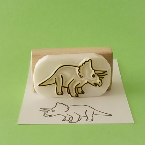 トリケラトプス＊消しゴムはんこ＊ はんこ・スタンプ NICOsmile ニコ 