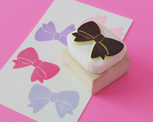 消しゴムはんこNo.140  ちびうさ リボン 消しゴムはんこNo.140 ちびうさ リボン