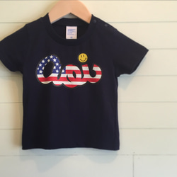 ネームオーダーTシャツ - Stars And Stripes／ネイビー 1枚目の画像