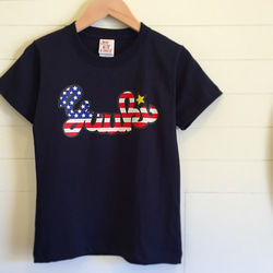 ネームオーダーTシャツ - Stars And Stripes／ネイビー 2枚目の画像