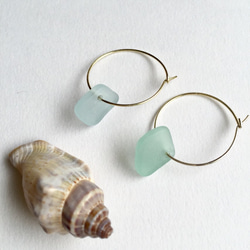 ～sea glasse～シンプルフープピアス 2枚目の画像