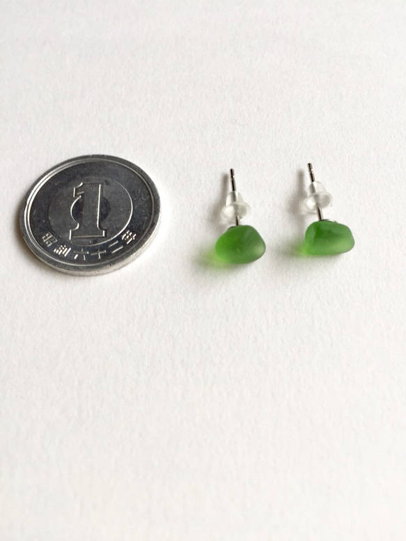 ～seaglass～ 一粒シンプルseaピアス 3枚目の画像