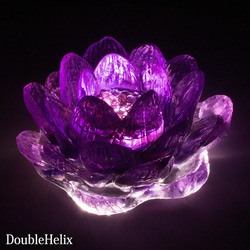 オルゴナイト　ヒーリングフラワー　ハス　花型　紫色　アメジスト 1枚目の画像