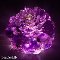 オルゴナイト　ヒーリングフラワー　繊細な牡丹　花型　紫色　アメジスト 1枚目の画像
