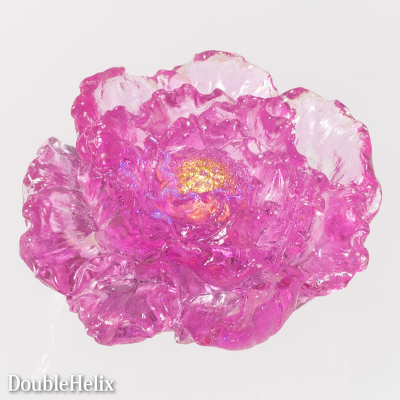 オルゴナイト　ヒーリングフラワー　牡丹　花型　赤紫色　水晶 3枚目の画像